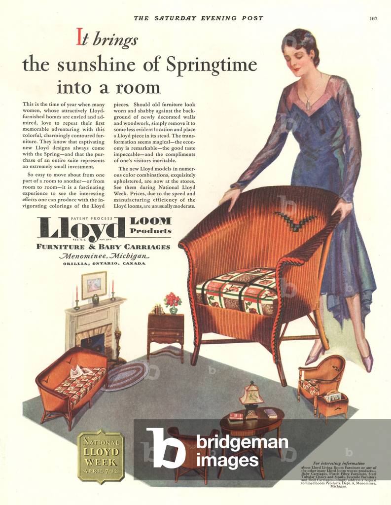 Lloyd Loom Magazine, advert, USA, 1930s