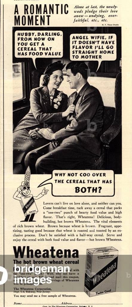 Wheatena Magazine, advert, USA, 1940