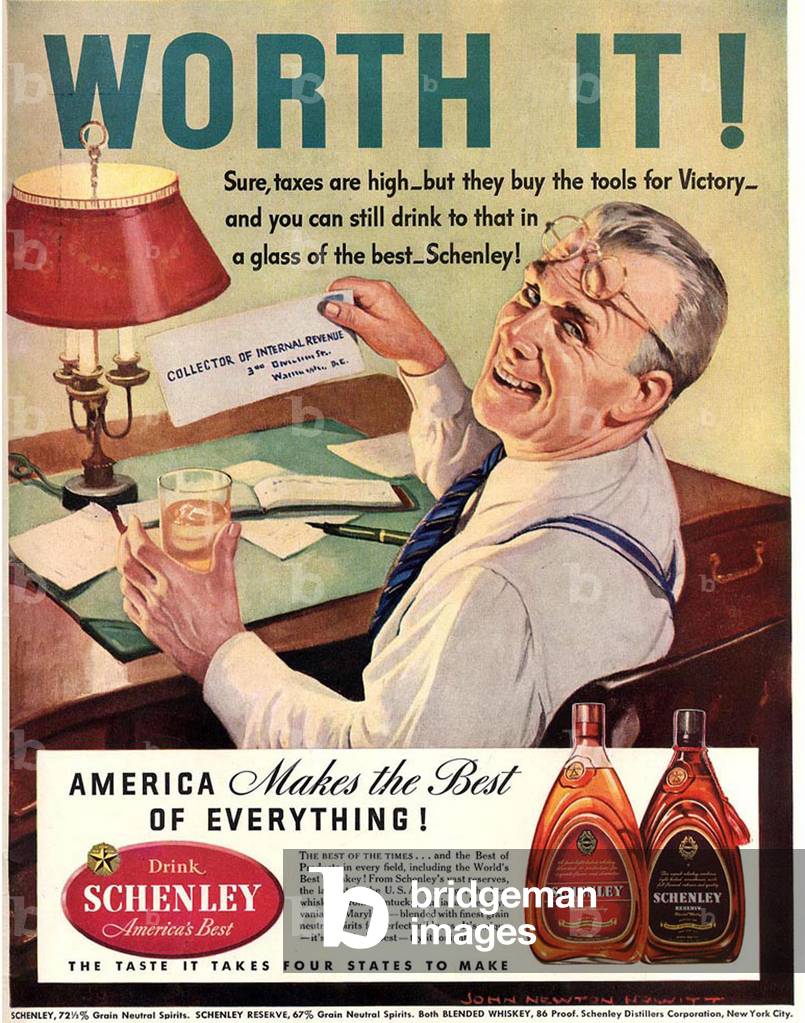 Schenley Magazine Advert, USA, 1940s