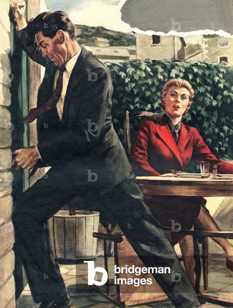 Door drama, Magazine Plate, UK, 1950s