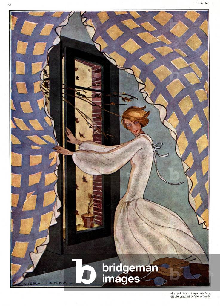 Windy Day, Magazine Plate, Spain, 1920s