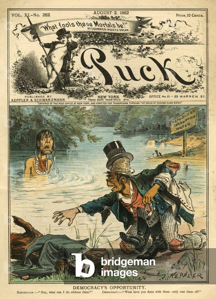 Puck Magazine Cover, USA, 1880s