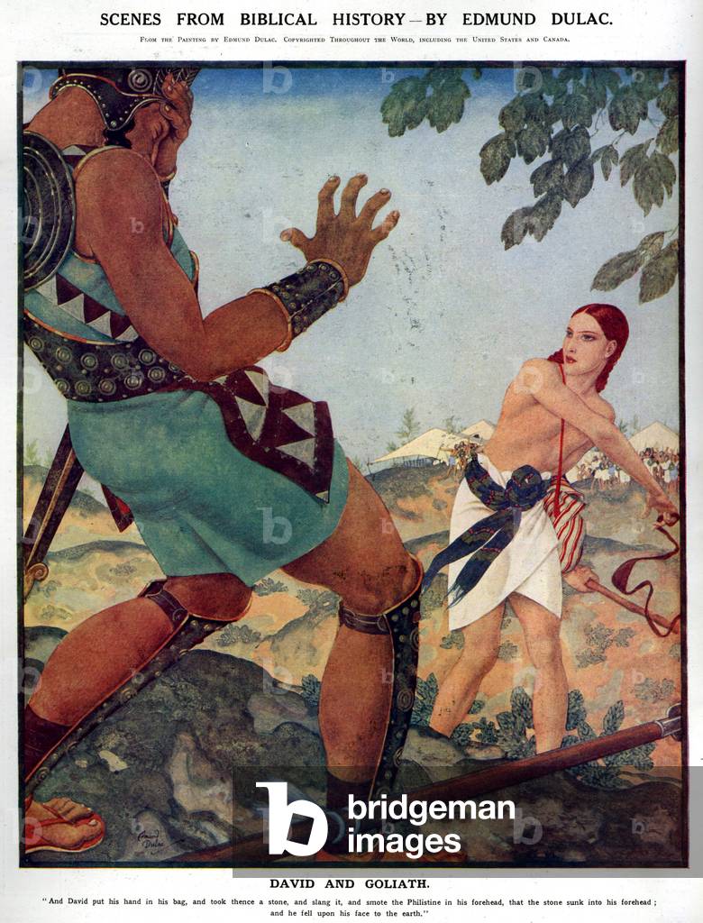 David and Goliath Magazine Plate, UK, 1920s