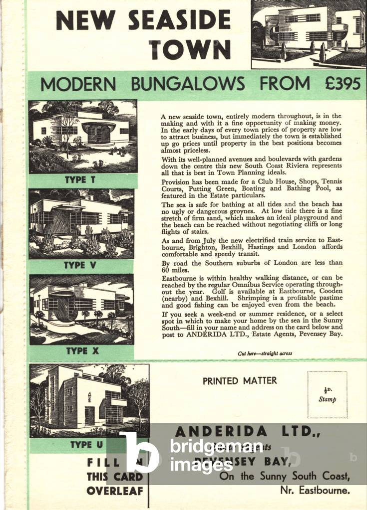 new homes estate advertizing, 1930s (print)