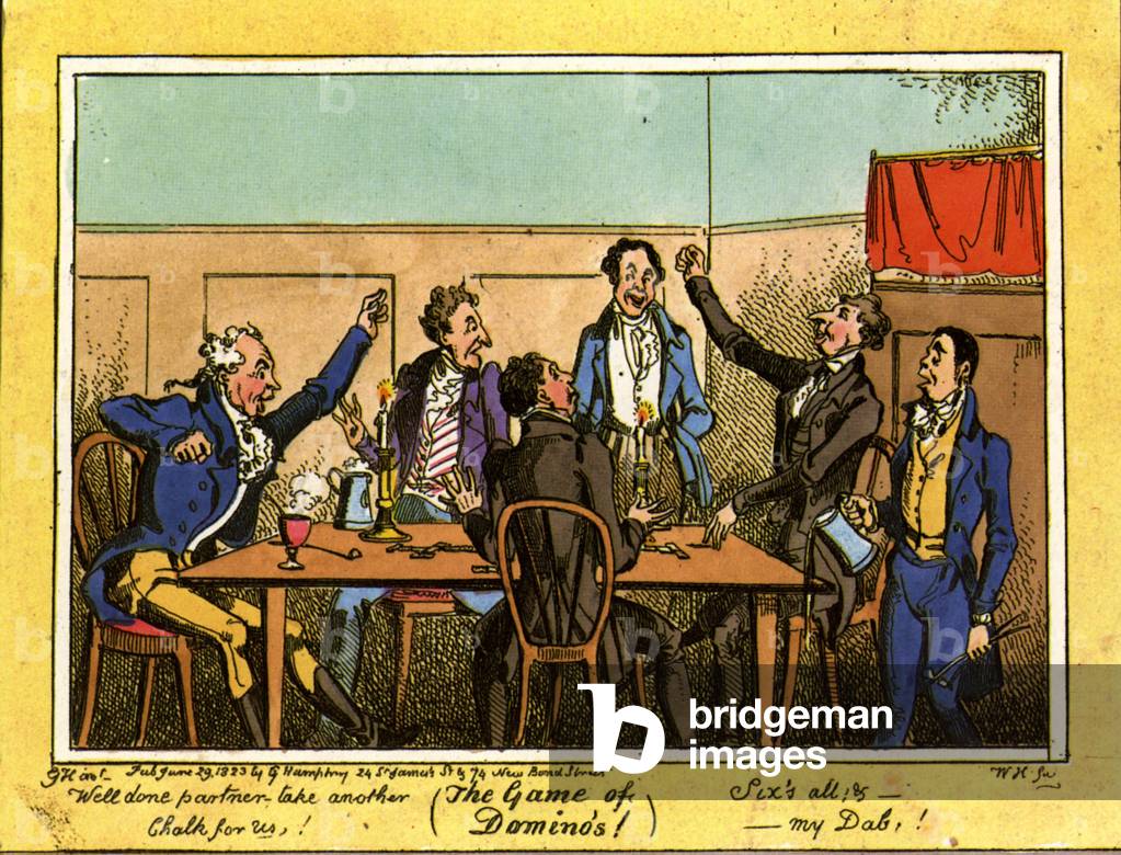 Playing Dominoes Book Plate, UK, 1840s & Pre