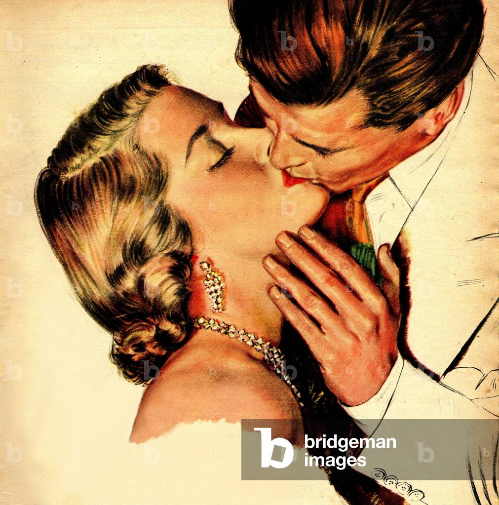 Kissing Couples, Magazine Plate, UK, 1950s