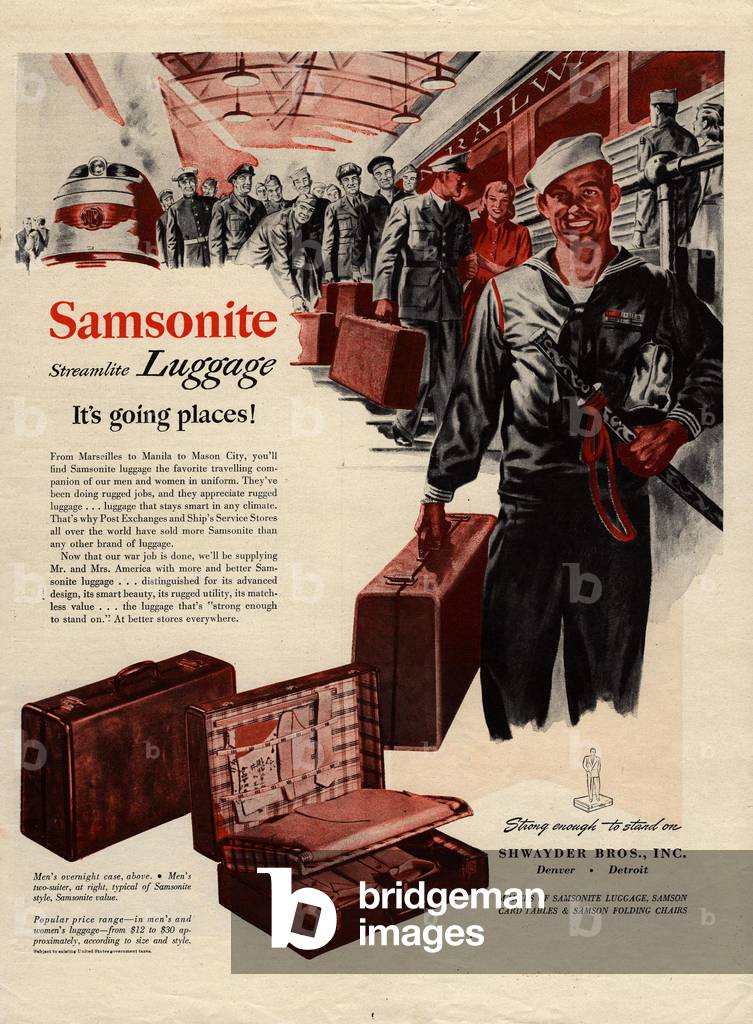 Samsonite Magazine, advert, USA, 1940s