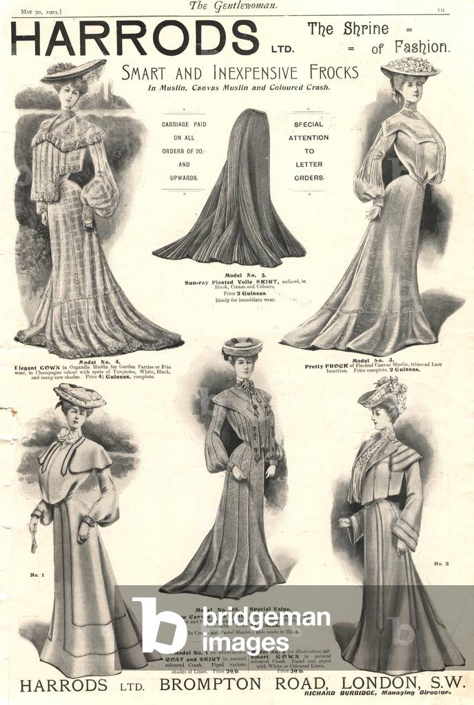 Harrods Magazine, advert, UK, 1900s