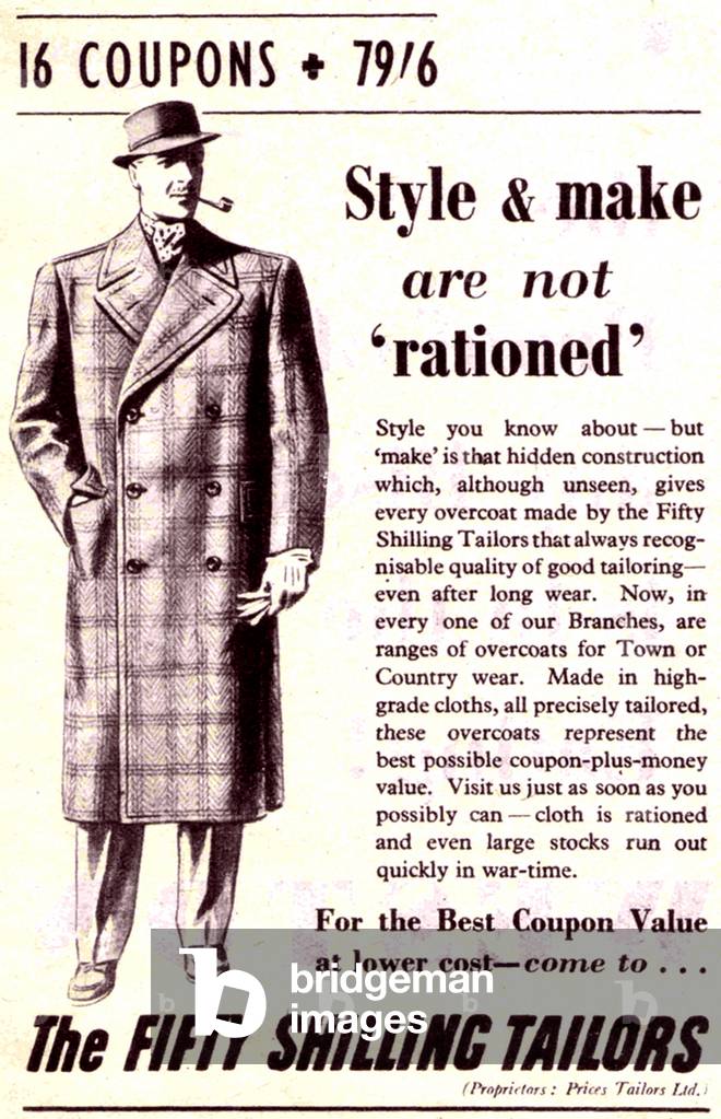 Fifty Shillings Tailors Magazine Advert, UK, 1940s