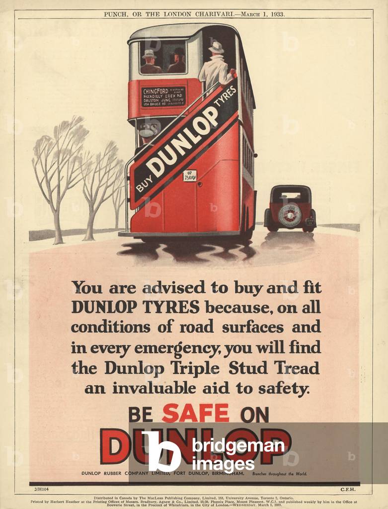 Dunlop Magazine, advert, UK, 1930s