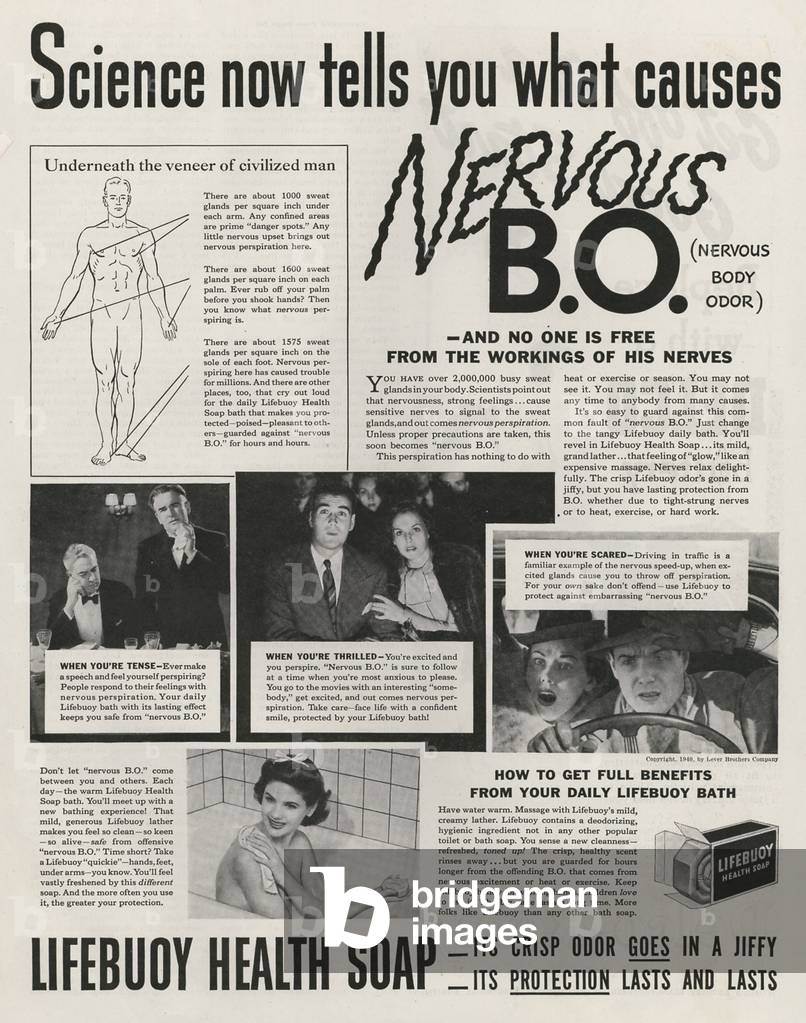 Lifebuoy Magazine, advert, USA, 1940s