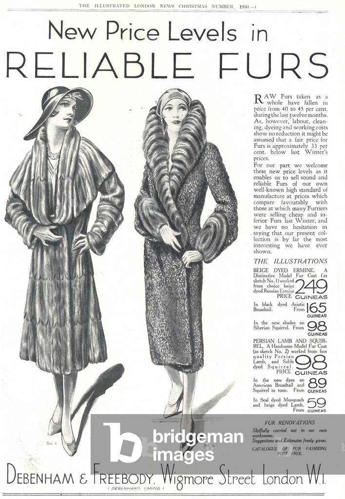 Debenhams and Freebodys Magazine, advert, UK, 1930s