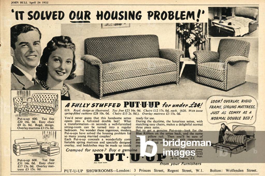 put u up Magazine, advert, UK, 1950s