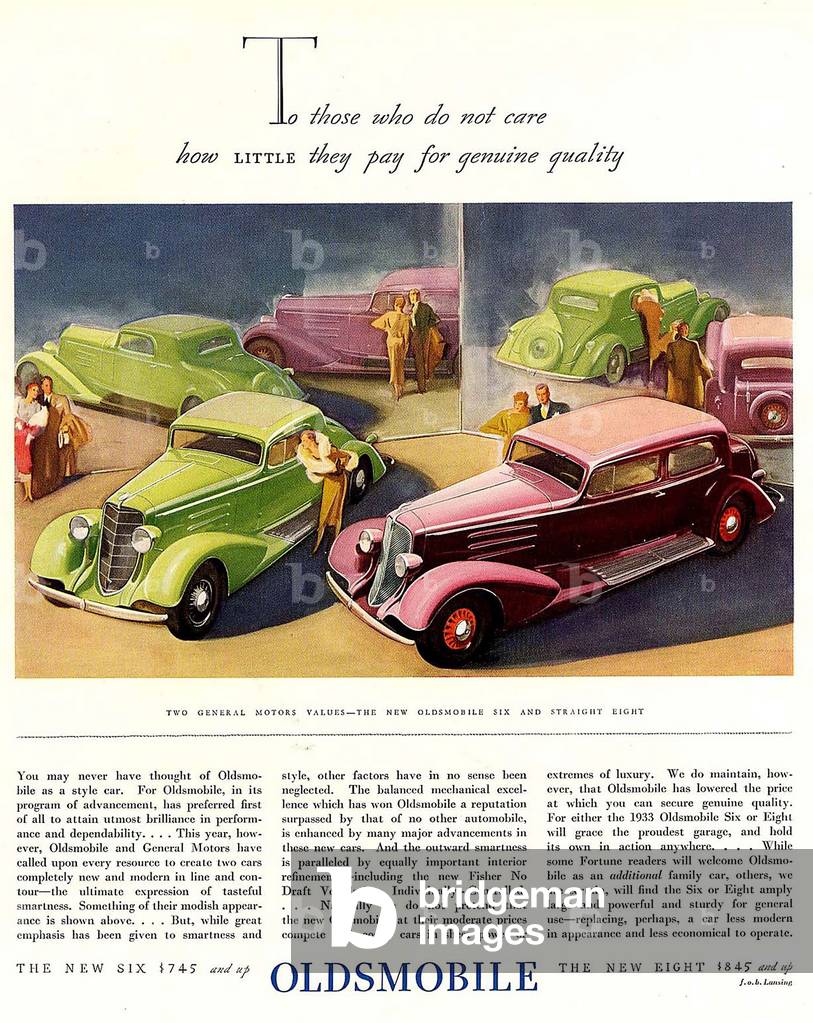 Oldsmobile Magazine Advert, USA, 1930s