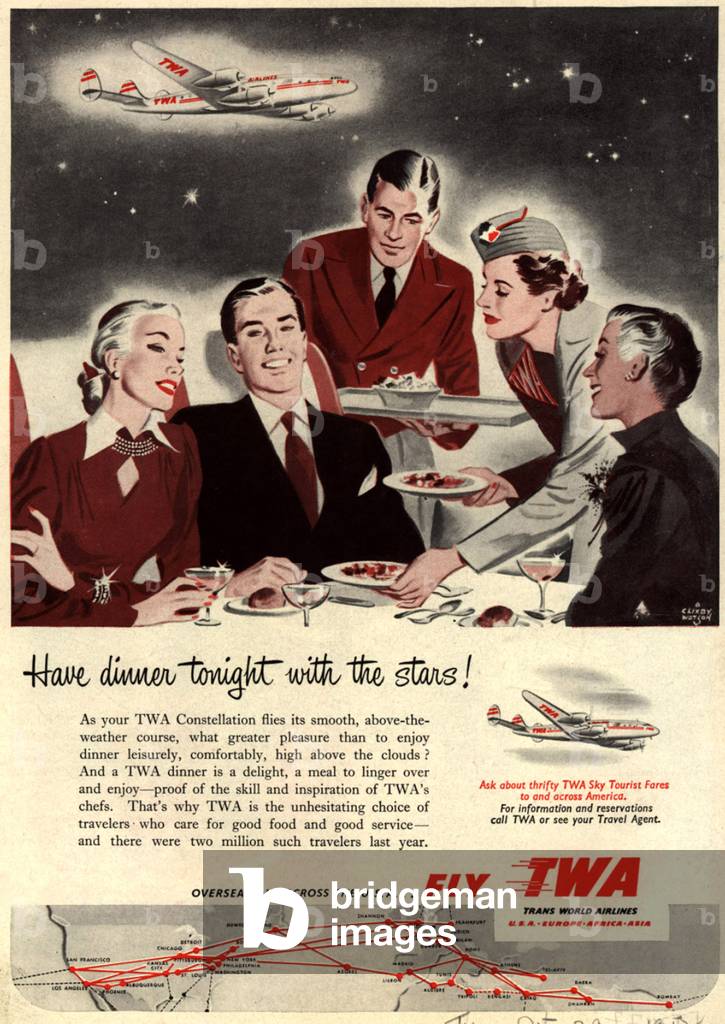 TWA Magazine Advert, USA, 1950s
