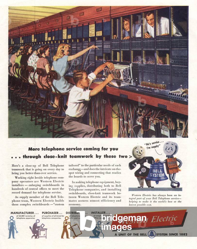 Lights bulbs western electric, 1950s (print)