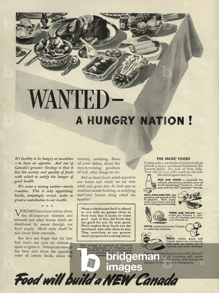 Department of Pensions and National Health Magazine, advert, Canada, 1940s