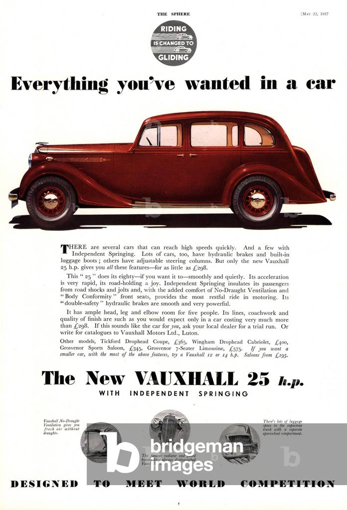 Vauxhall Magazine, advert, UK, 1930s