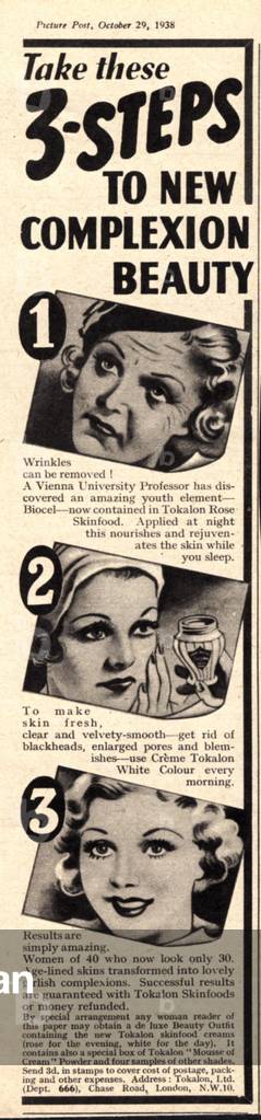 Tokalon Magazine, advert, UK, 1930s
