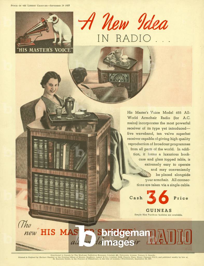 HMV - His Masters Voice Magazine, advert, UK, 1930s