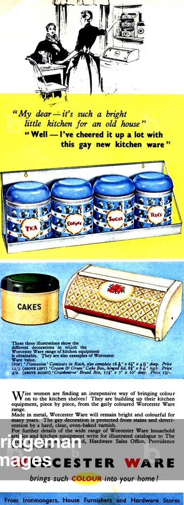 Worcester Ware Magazine, advert, UK, 1950s