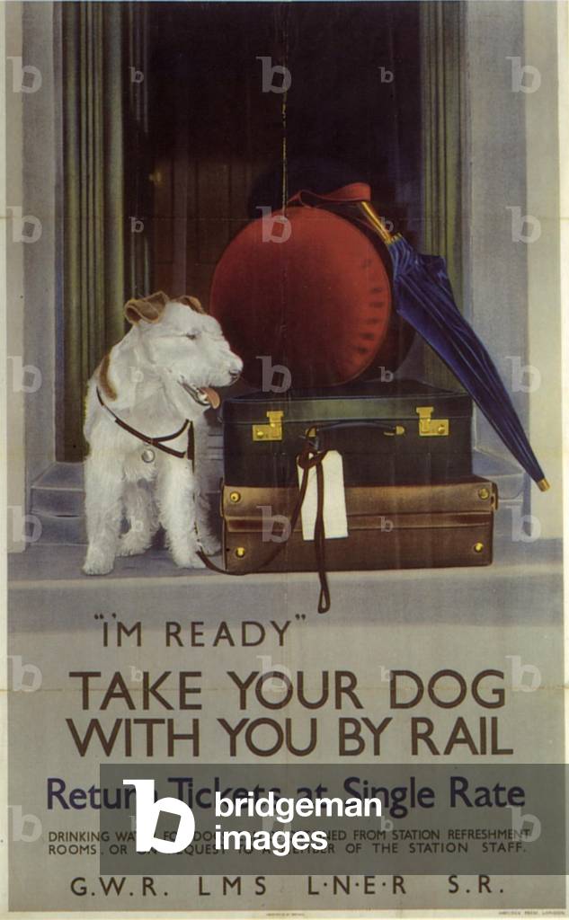 Take your Dog on the Train Poster, UK, 1910s