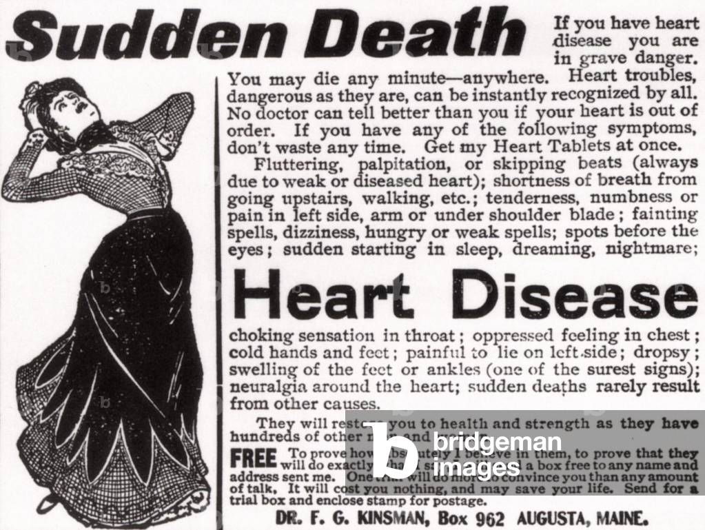 Heart Diseases Magazine, advert, USA, 1870s