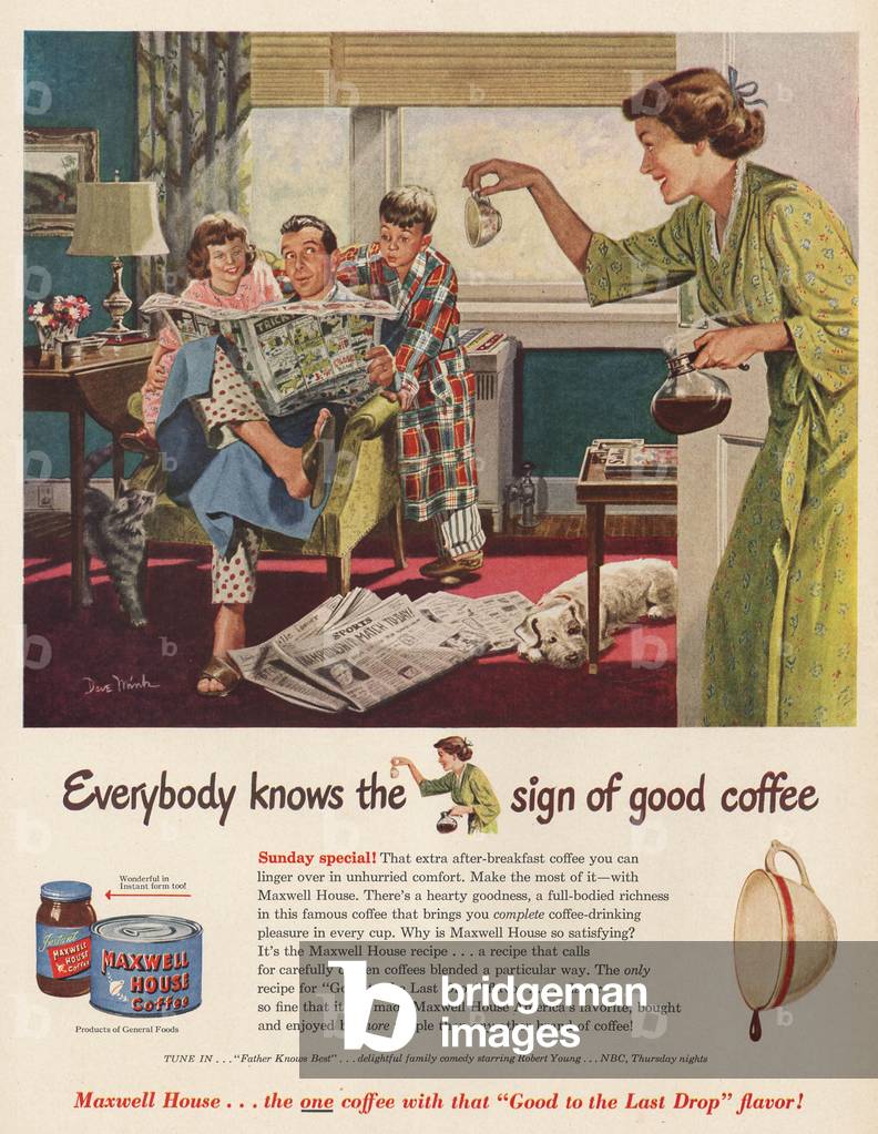 Maxwell House Magazine, advert, USA, 1940s