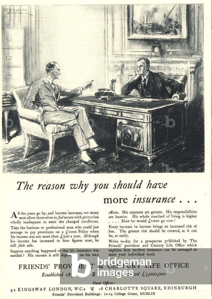 Friends Provident Magazine, advert, UK, 1920s
