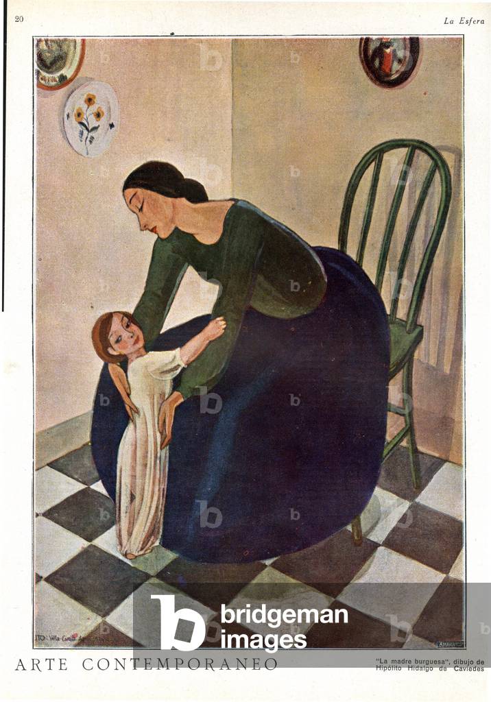 Mother and Child, Magazine Plate, Spain, 1920s