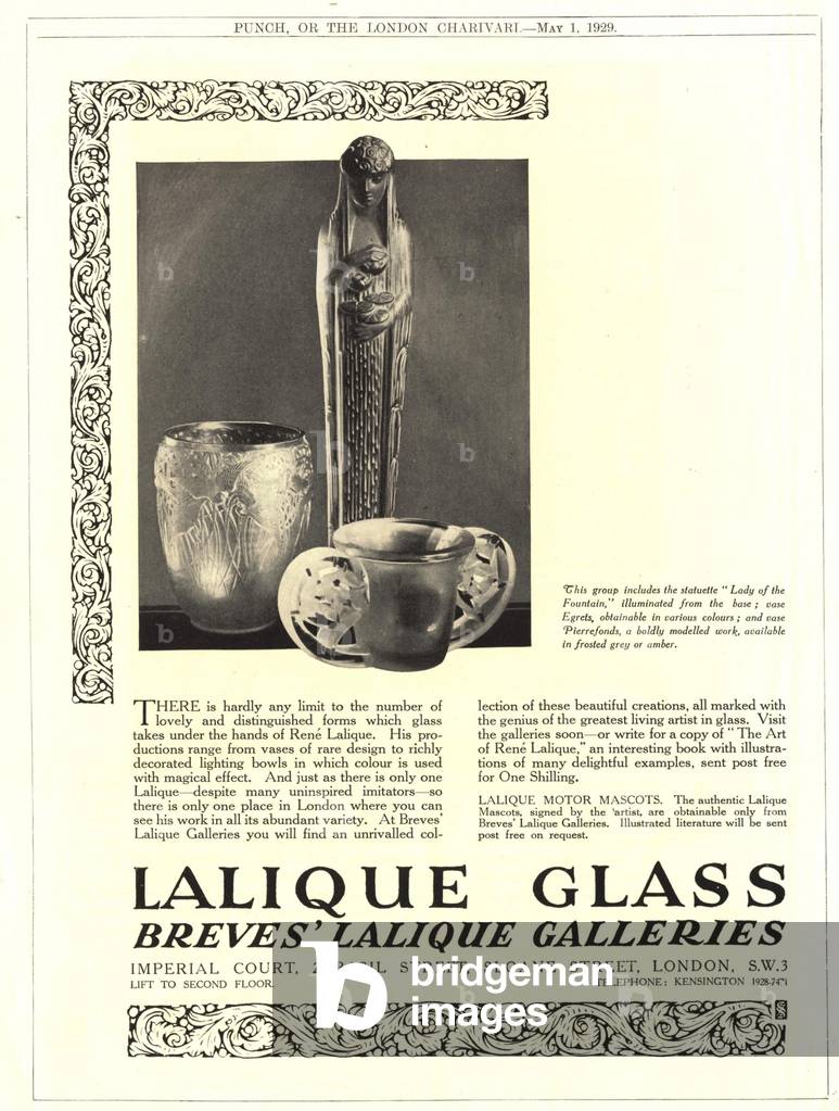 Lalique Magazine, advert, UK, 1920s