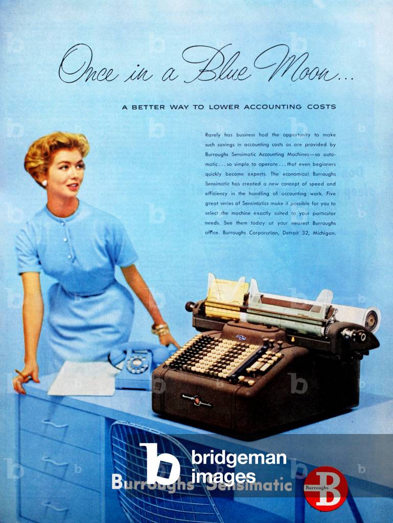 Burroughs Magazine Advert, USA, 1950s