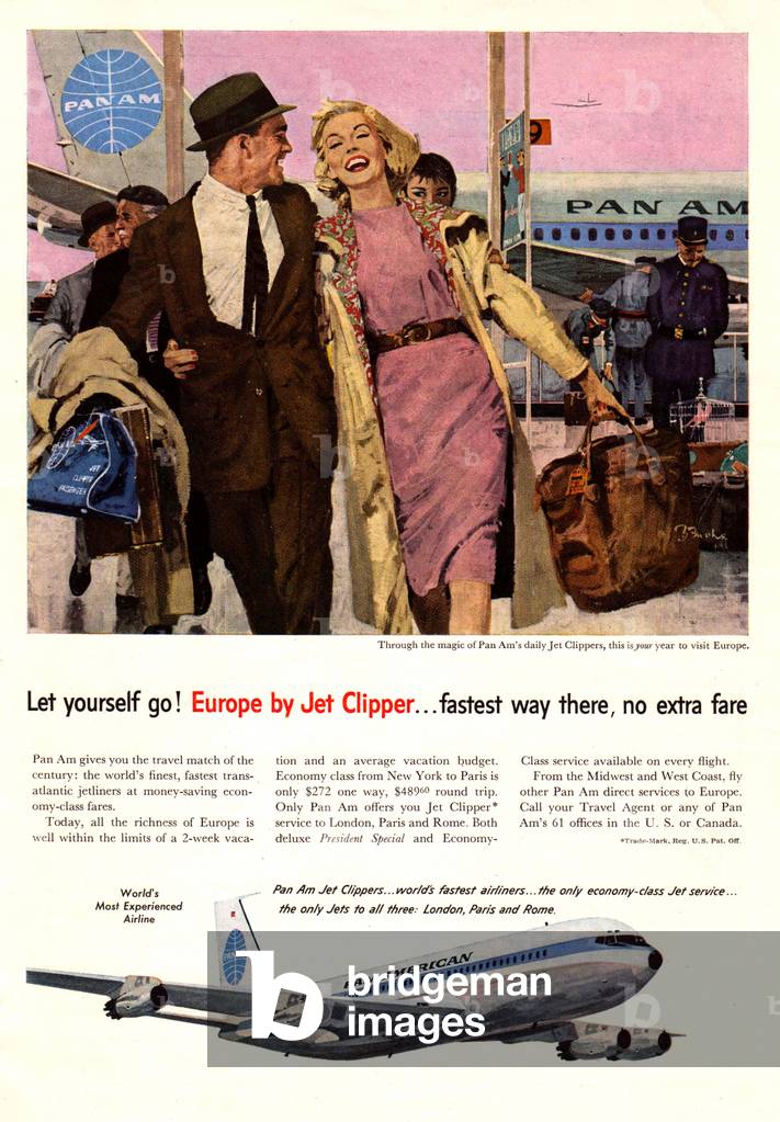 Pan American Newspaper Advert, USA, 1950s