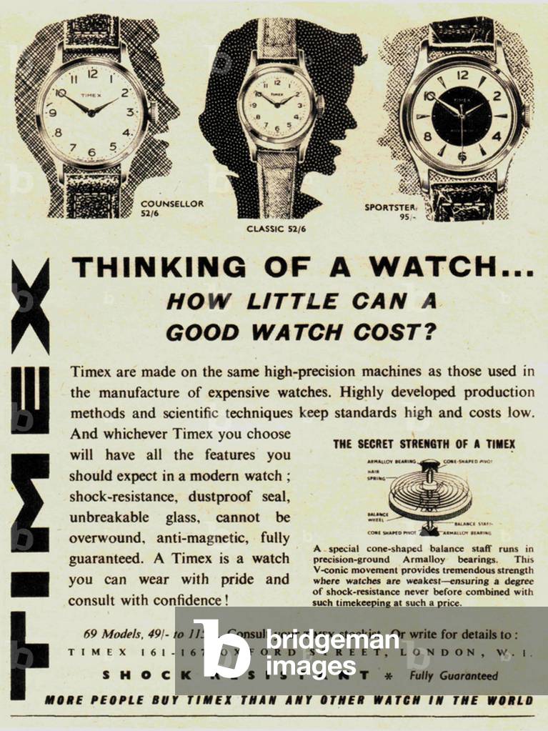 Timex Magazine Advert, USA, 1950s