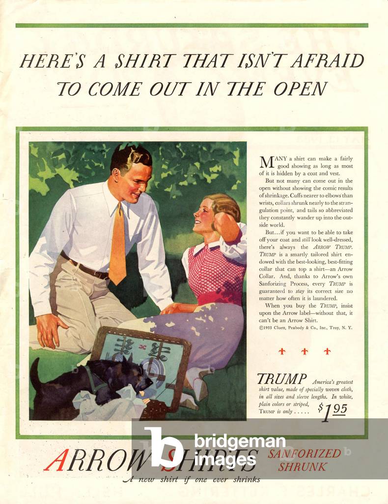 Arrow Shirts Magazine, advert, USA, 1920s