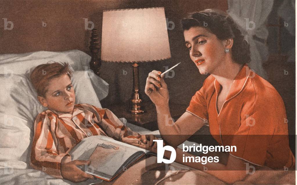 Taking His Temperature Magazine, advert (detail), USA, 1940s
