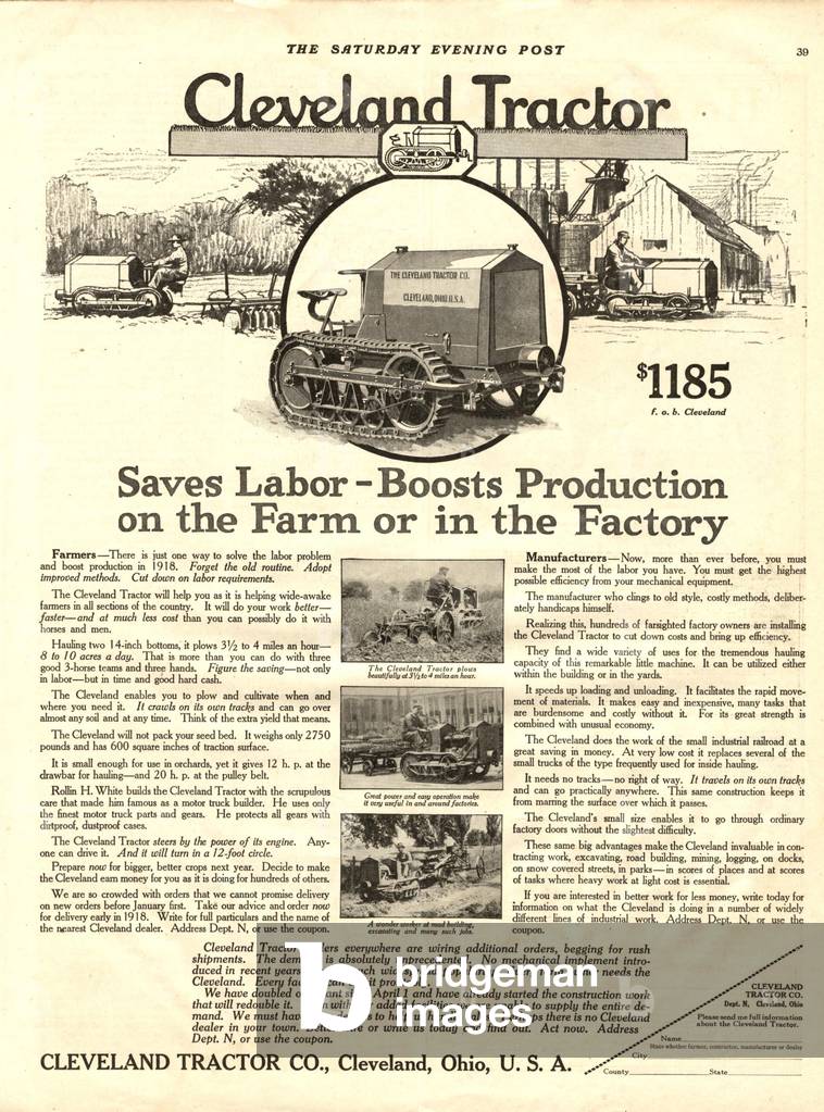 tractors cleveland, 1910s