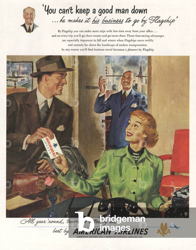American Airlines Magazine, advert, USA, 1940s