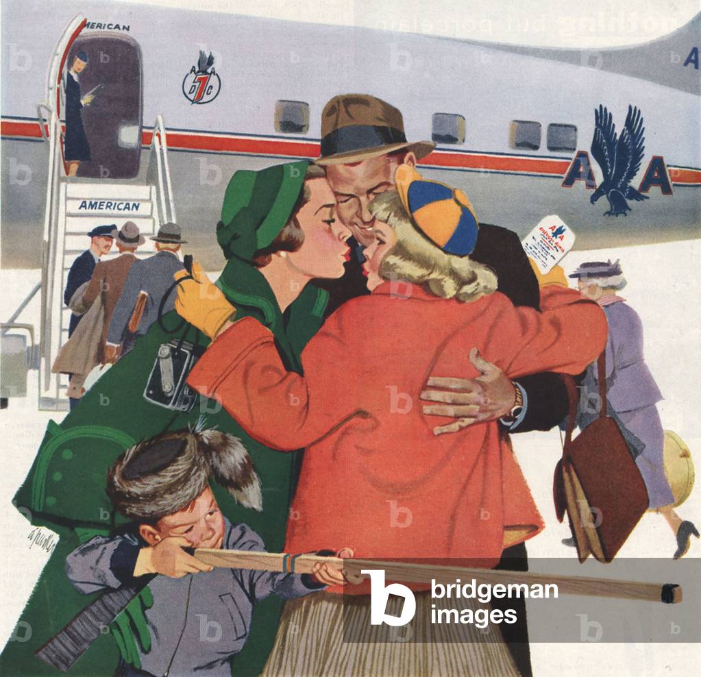 Airlines Magazine, advert (detail), USA, 1950s