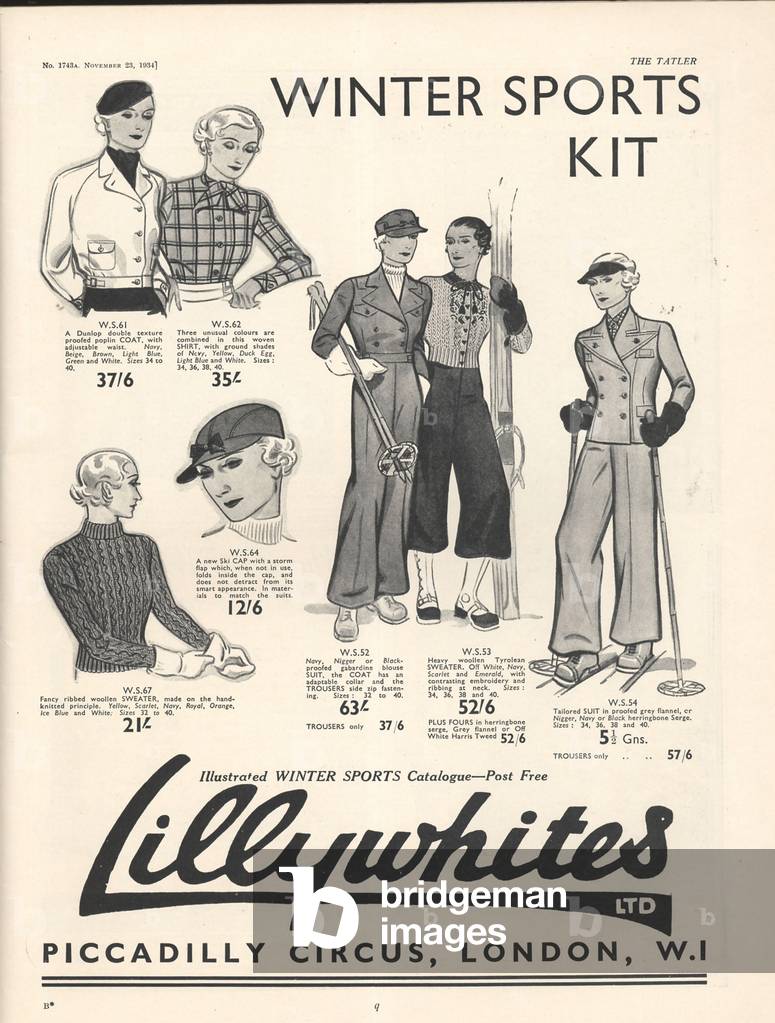 Lillywhites Magazine, advert, UK, 1930s