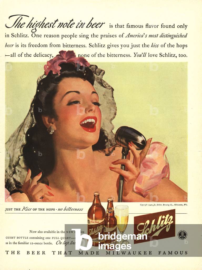 Schlitz Magazine, advert, USA, 1940s