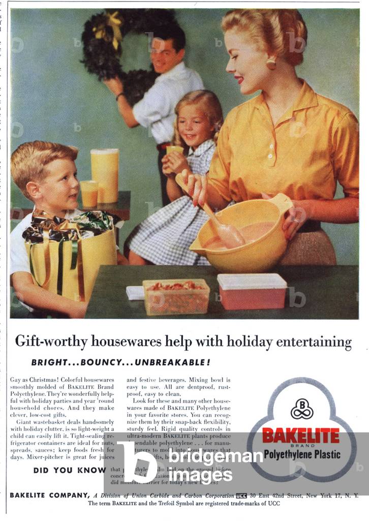 Bakelite Magazine, advert, USA, 1950s