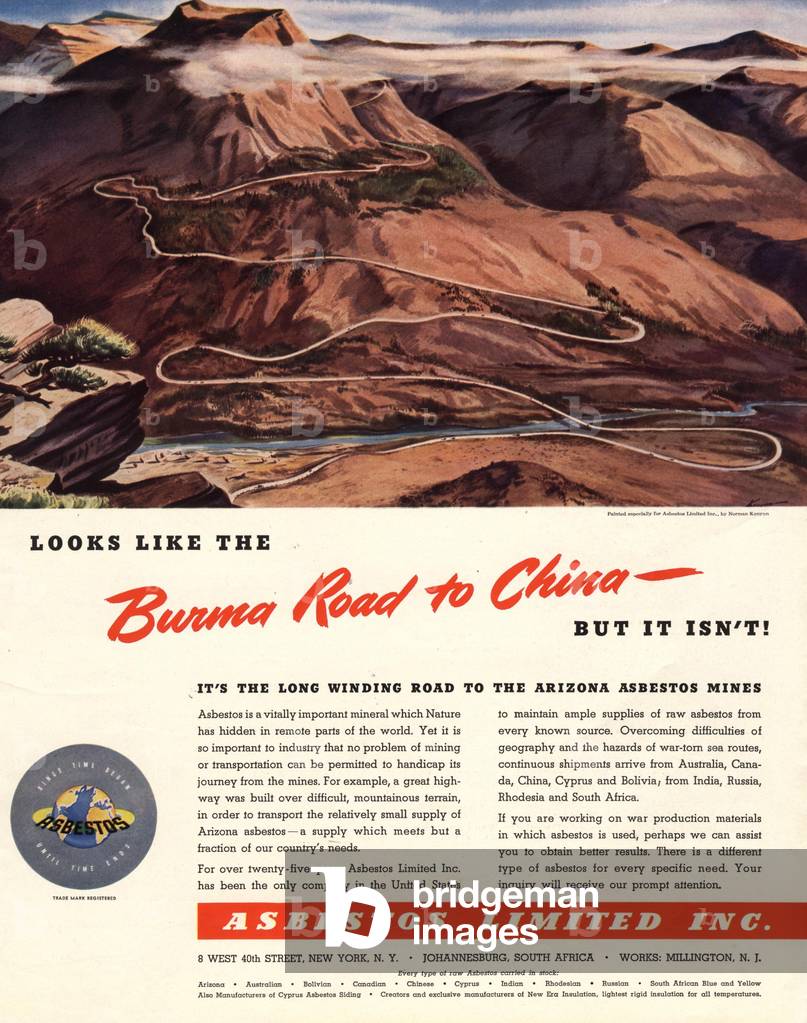 Asbestos Magazine, advert, USA, 1940s