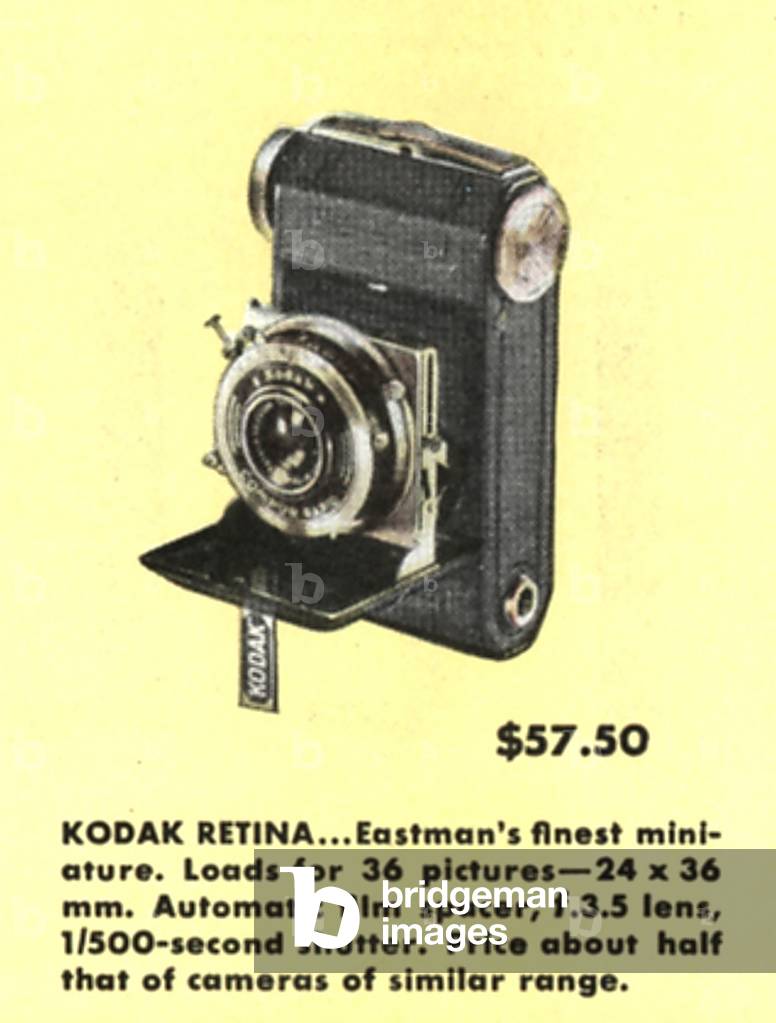 Kodak Retina Magazine, advert (detail), USA, 1930s