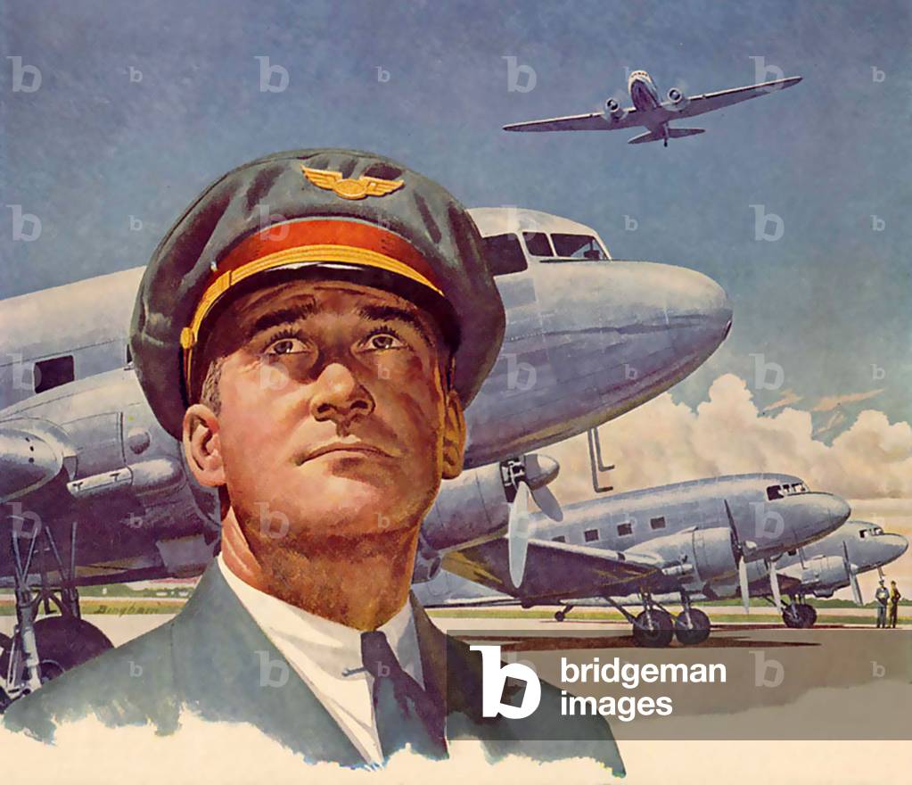 Airlines Magazine Advert (detail), USA, 1940s
