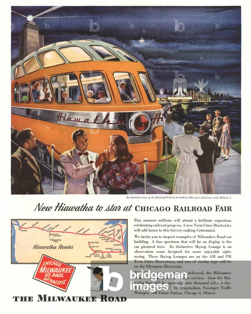 Hiawatha Magazine, advert, USA, 1940s