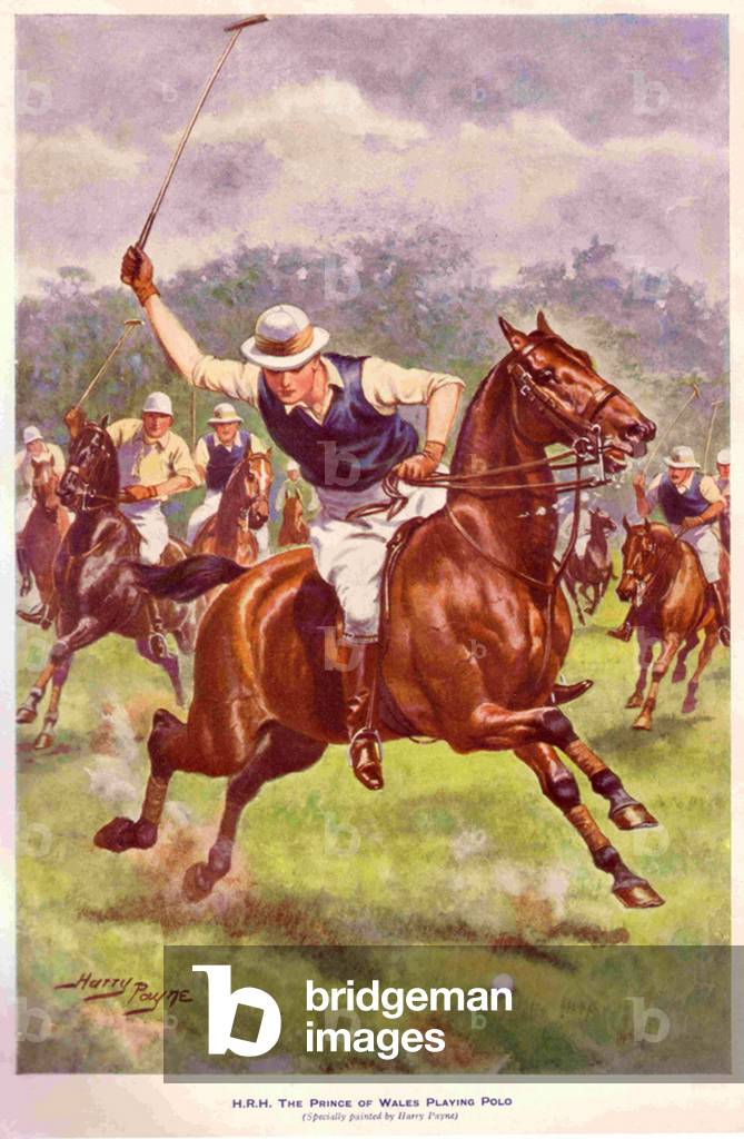 Prince of Wales Playing Polo Book Plate, UK, 1930s