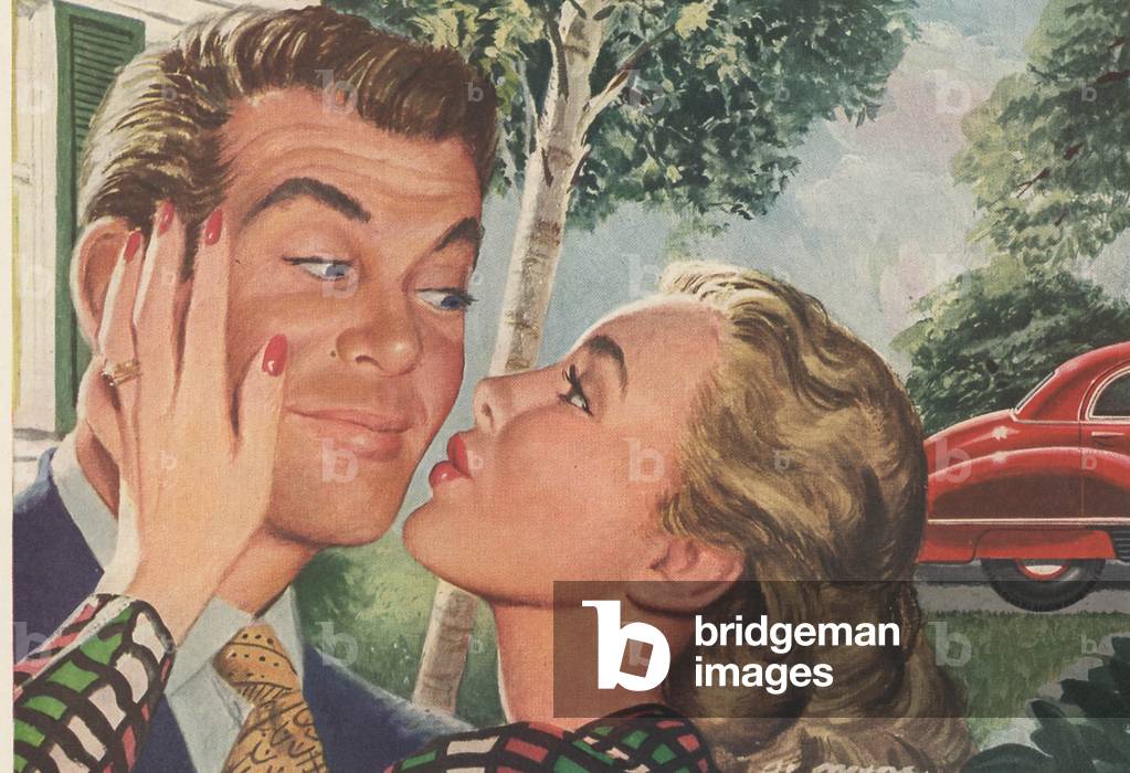 Kissing Couples Magazine, advert (detail), USA, 1940s