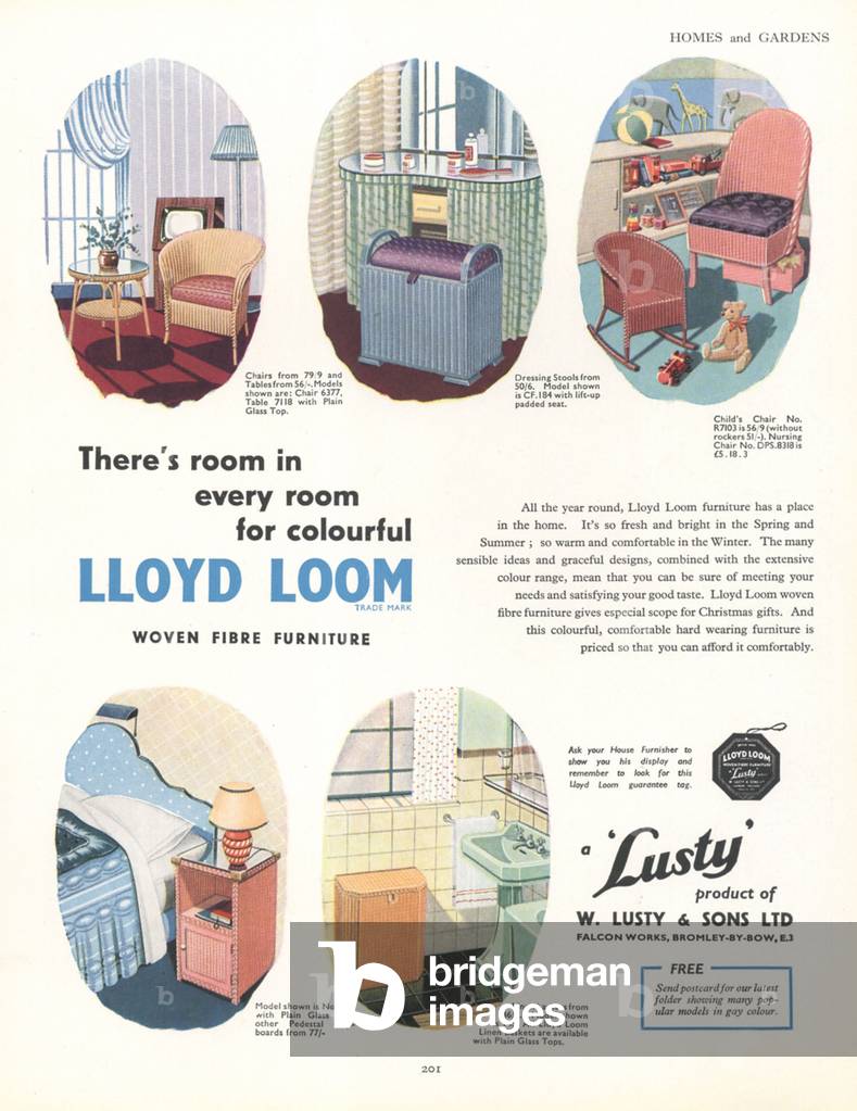 Lloyd Loom Magazine, advert, UK, 1951