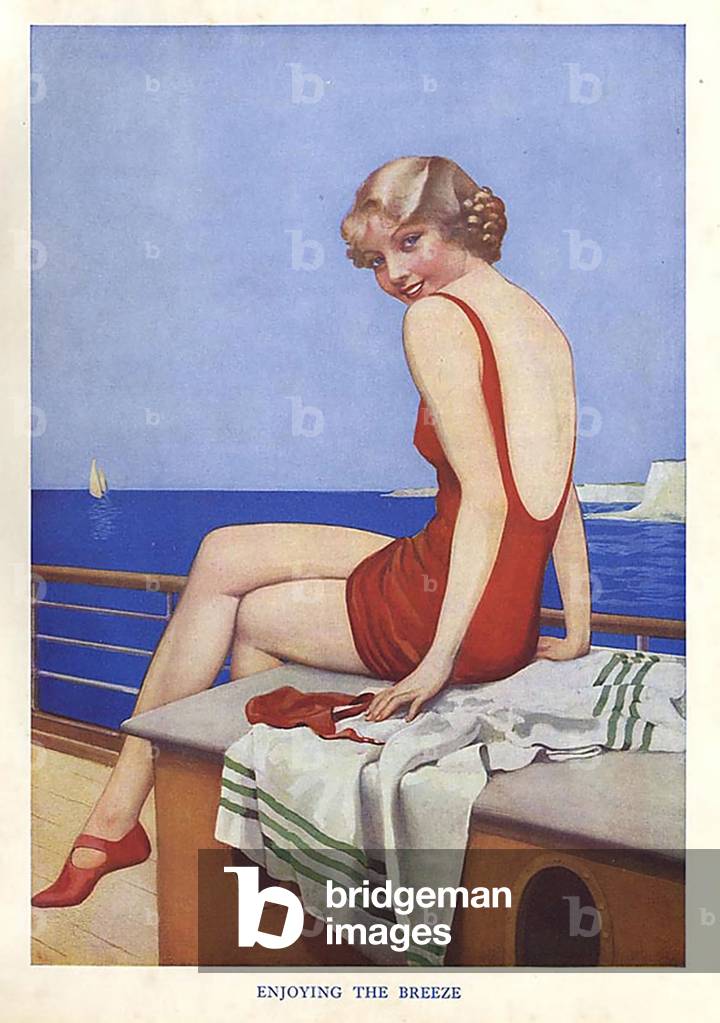 Enjoying The Breeze Magazine Plate, UK, 1950s